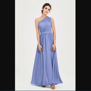 Bridesmaid Dress Periwinkle blue purple One Shoulder A Line